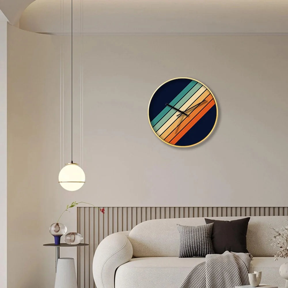 Creative Wall Clock Silent Movement Non-Drilling Installation Modern Minimalist Clock for Living Room (No Seamless Nail) - Black - 2