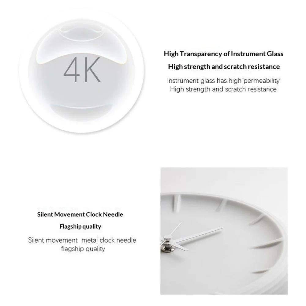 Creative Wall Clock Silent Movement Non-Drilling Installation Modern Minimalist Clock for Living Room (No Seamless Nail) - Black - 4