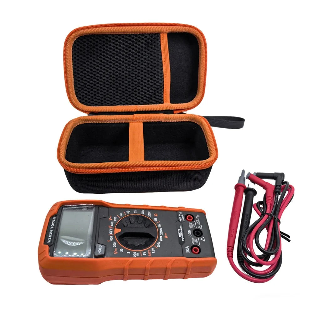 Portable EVA Tool Case for Klein MM325  /  MM420  /  MM400  /  MM300  /  ET140  /  80023P  /  Fluke 117  /  115 Multimeter Storage Bag - Black  /  Orange - 6