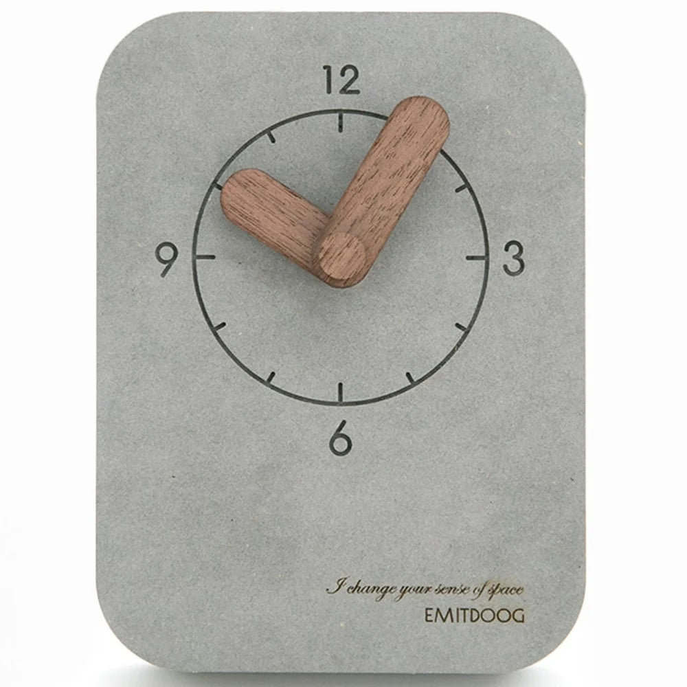 Silent Desk Wall Hanging Clock Bedroom Bedside Clock with Bracket Stand for Home Office Decoration - Grey - 1