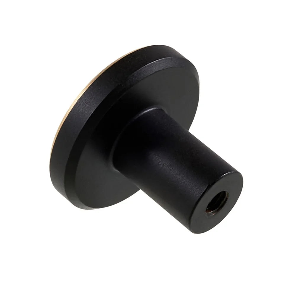 TA-00081 Small Round Brass Decorative Wall Hook Wall Mounted Hanger for Towel Coat Clothes - Gold/Black - 6