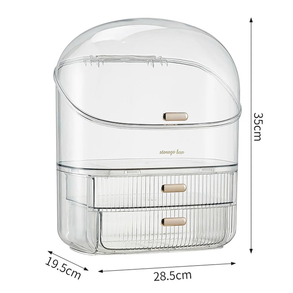 3026 Cosmetics PET Storage Box Dressing Table Dustproof Makeup Products Organizer - Transparent - 6