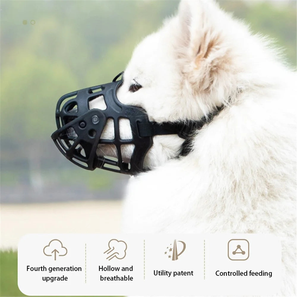 Dog Anti-bite Silicone Muzzle Pet Gift Mouth Cover Anti-barking Tool, Size S - Black - 2