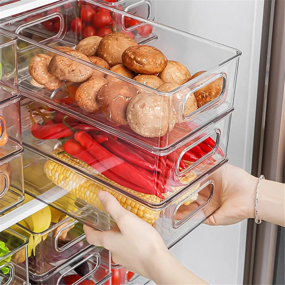 TY-0639 Kitchen Refrigerator Food Organizer Clear PET Storage Box, Size M (BPA Free, No FDA) - 5
