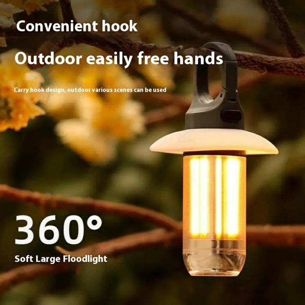 YY17 Rechargeable Camping Lantern Warm / White Light Portable Outdoor Tent Light, 8 Tungsten Filaments - 2