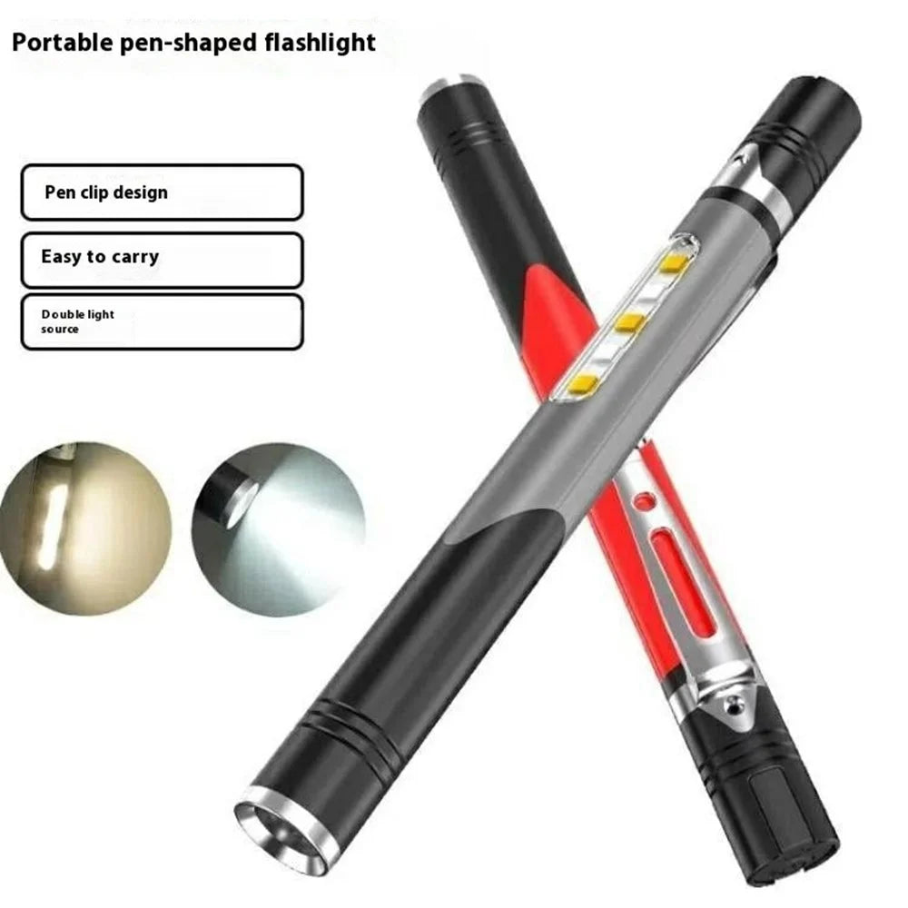 B35 Pen Light Portable Flashlight Dual with Color Light Source for Medical Examination  /  Outdoor Emergency - Grey - 2