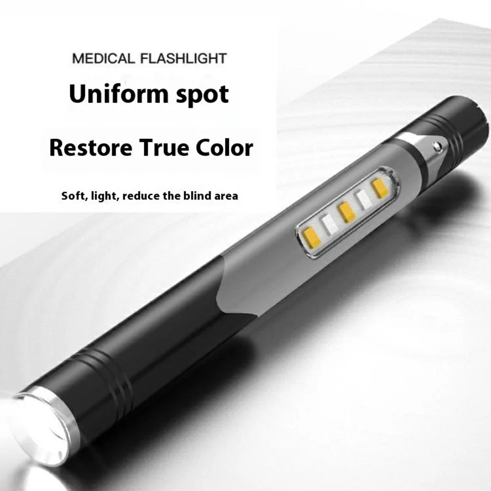 B35 Pen Light Portable Flashlight Dual with Color Light Source for Medical Examination  /  Outdoor Emergency - Grey - 3