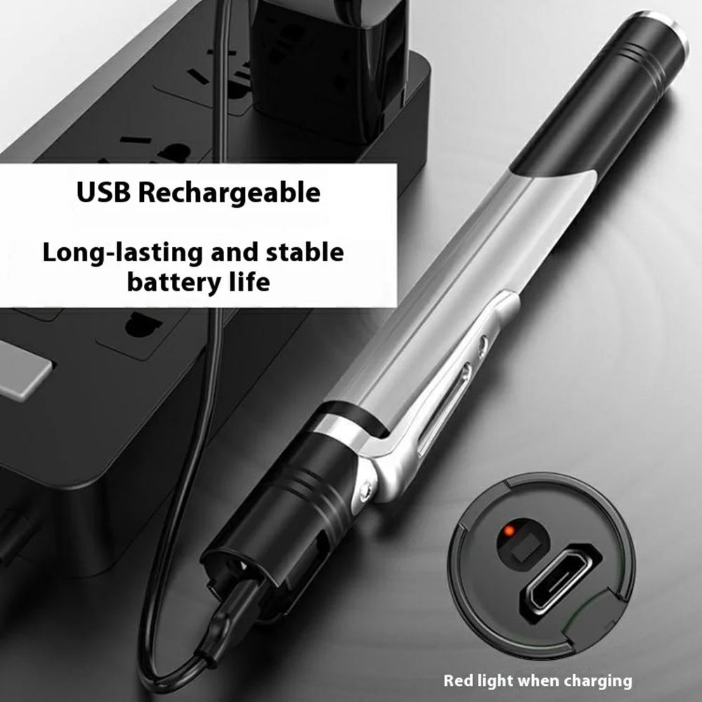 B35 Pen Light Portable Flashlight Dual with Color Light Source for Medical Examination  /  Outdoor Emergency - Grey - 5