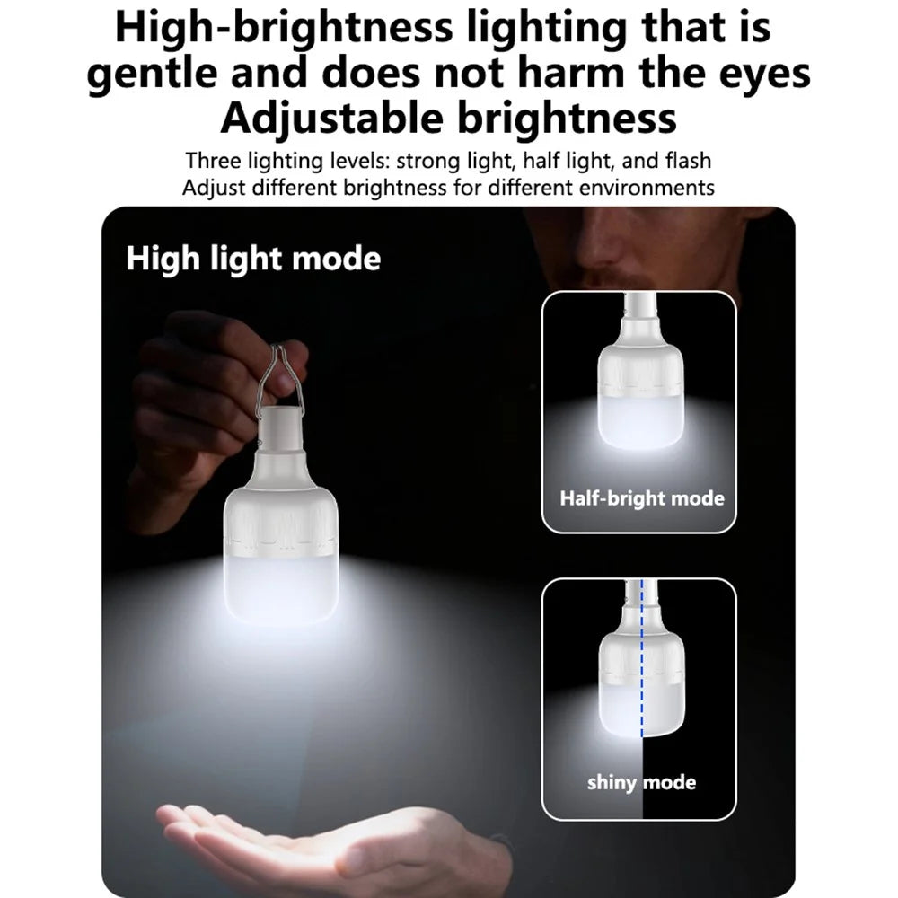 YESIDO DH14 12-LED Rechargeable Emergency Light Bulb 3-Level Adjustable Hanging Camping Lantern - White - 4