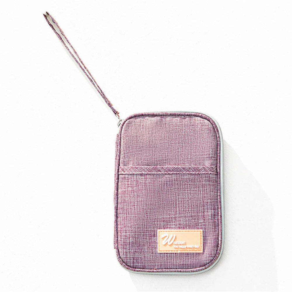 WEEKEIGHT Coin Purse Pouch Waterproof Wallet Travel Gear Storage Carrying Bag with Handy Strap - Purple - 1