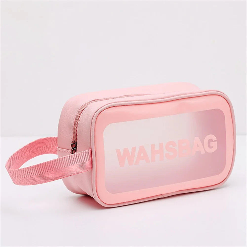 PVC Cosmetics Bag Toiletry TPU Bag Travel Bag Waterproof Aboard Bag for Travel Gifts and Daily Use, Size: S - Pink - 1