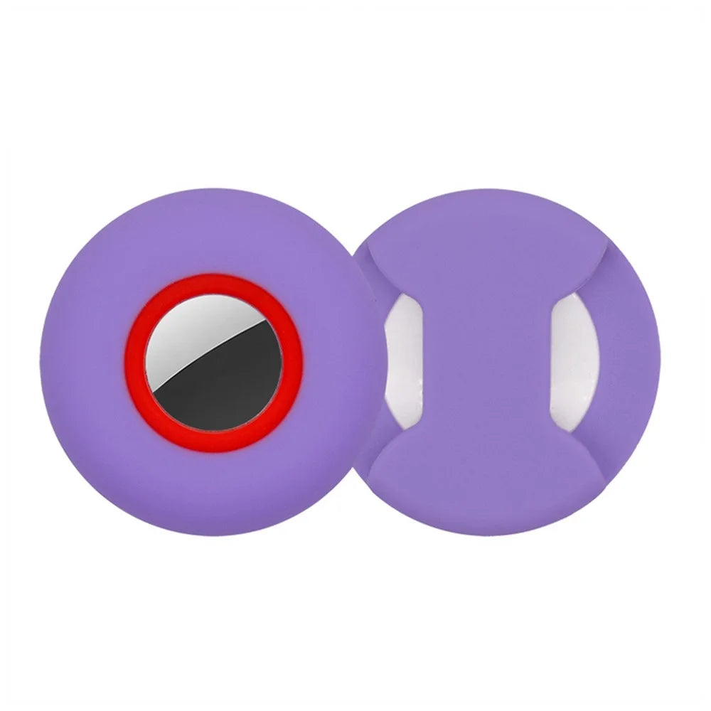 For Apple AirTag Protective Case Dog Cat Tracker Silicone Cover Anti-lost Pet Collar Soft Protection Shell, Size S - Purple / Red - 1