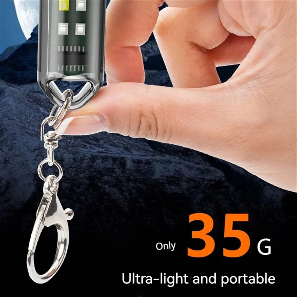MNS2 Mini Flashlight Multi Light Modes Outdoor Camping Hiking Torch with Keychain - 2