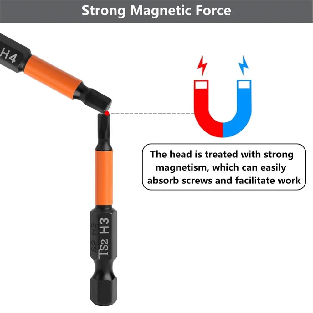 7PCS 50mm Screw Driver Bit Set 1.5mm 2mm 2.5mm 3mm 4mm 5mm 6mm Hex Head Allen Wrench Drill Bit Set - 3