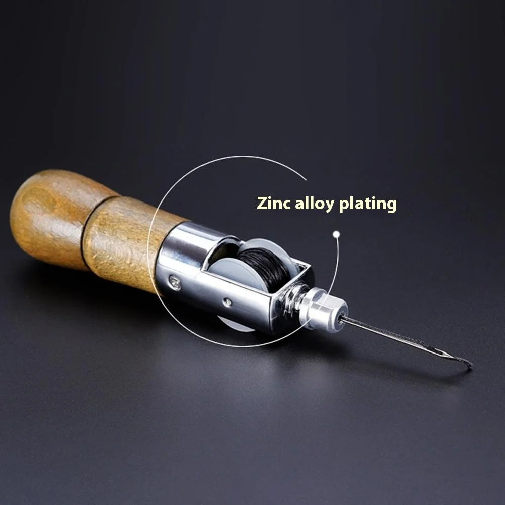 Leather Stitching Tool DIY Leathercraft Saddles Canvas Shoes Sewing Kit with Needles and Line - 3