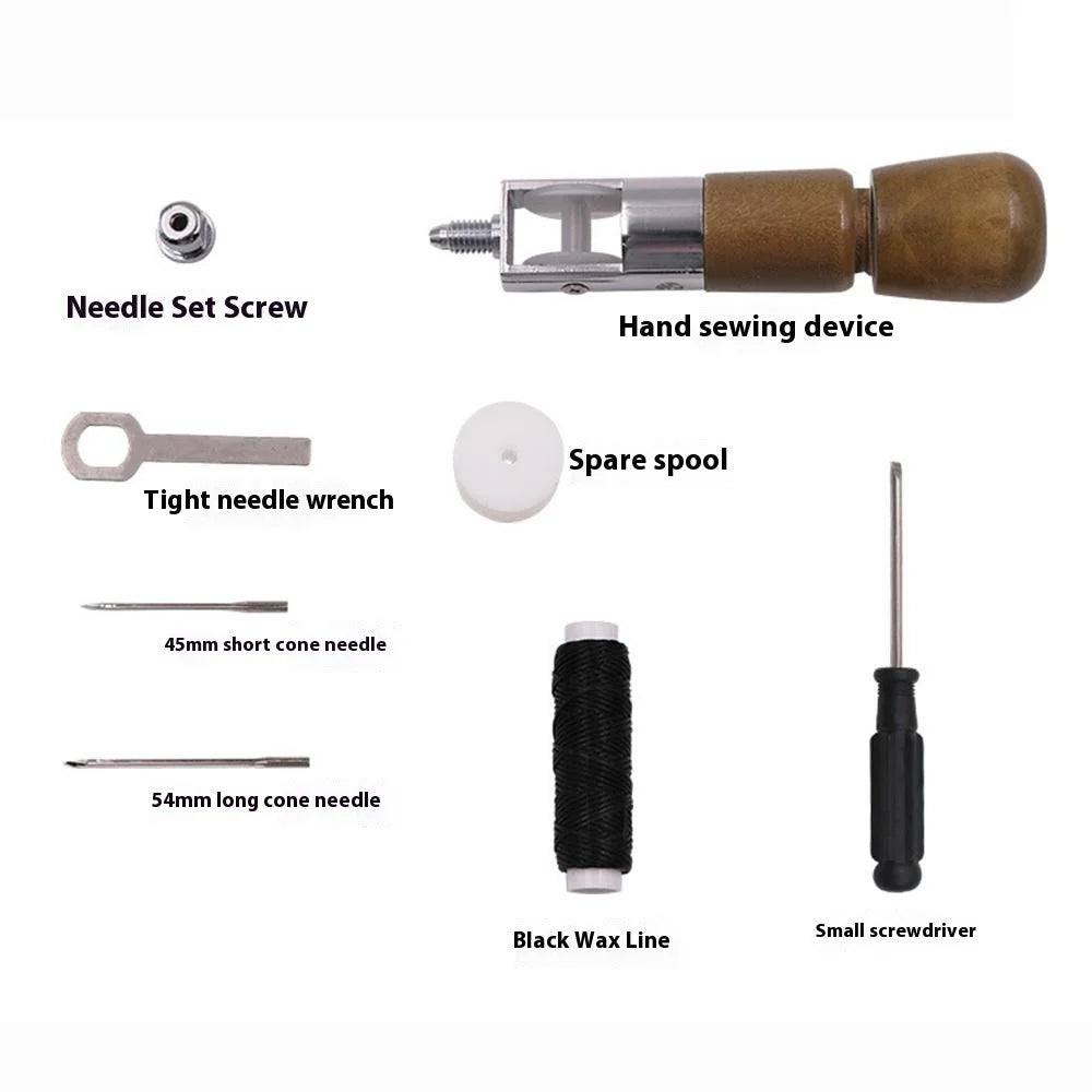 Leather Stitching Tool DIY Leathercraft Saddles Canvas Shoes Sewing Kit with Needles and Line - 7
