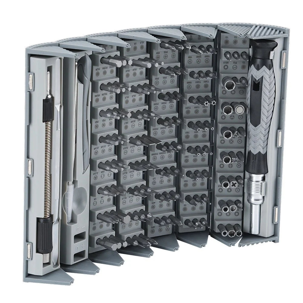 KING'SDUN KS-840116 126Pcs Precision Repair Tool Kit Portable Mini Screwdriver Set with 120-Bits  /  Cylinder Storage Box - 1