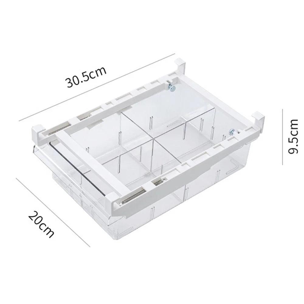 YM-6396 20PCS 4 Grids Refrigerator Pull Out Bins Fridge Organizer Box Storage Container Set for Meats Fruits Eggs (No FDA Certificate, BPA Free) - 6