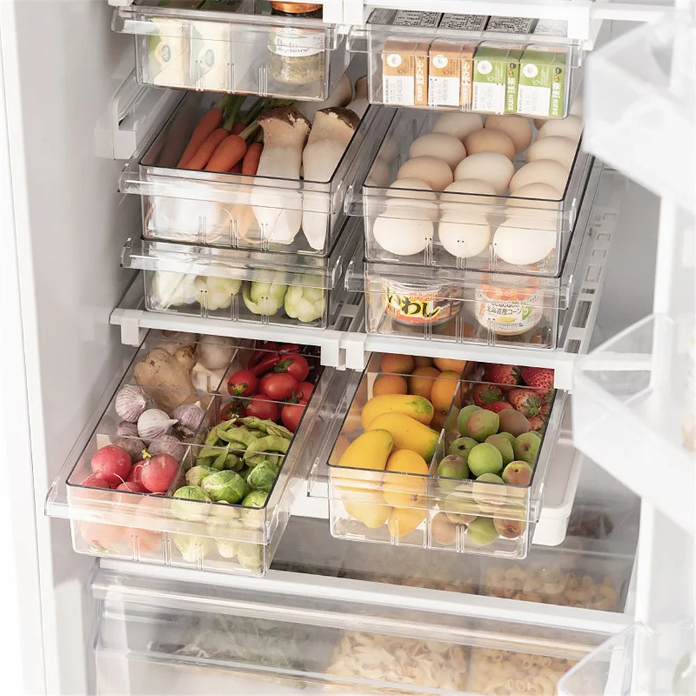 YM-6397 20PCS 8 Grids Refrigerator Organizer Bins Fridge Drawer Organizer PET Food Organizer Fridge Shelf Holder Meat Storage Container Box (No FDA Certificate, BPA Free) - 4