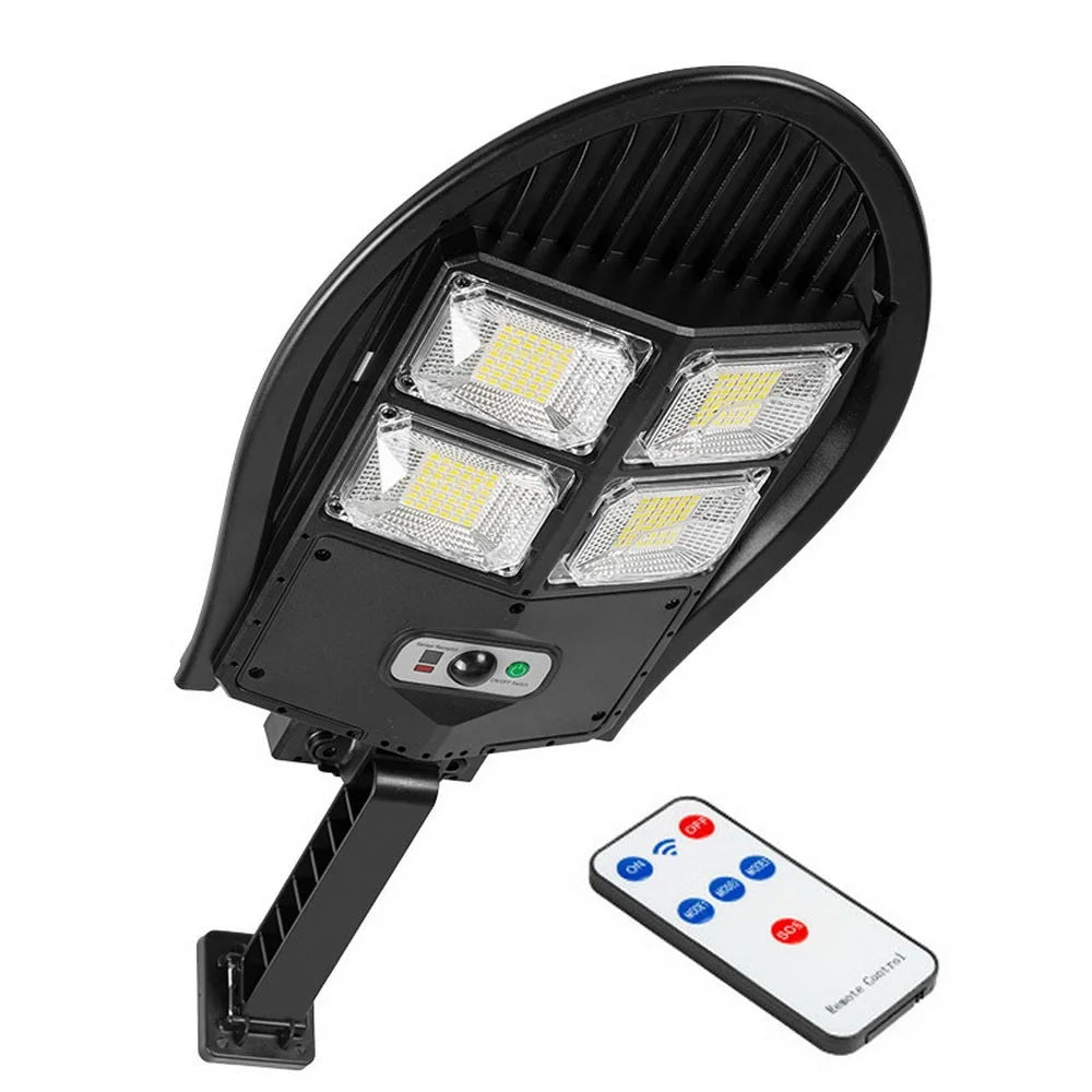 Solar Power Bright LED Wall Light Human Body Induction Outdoor Waterproof Garden Yard Street Lamp with Remote Control - Type B - 1