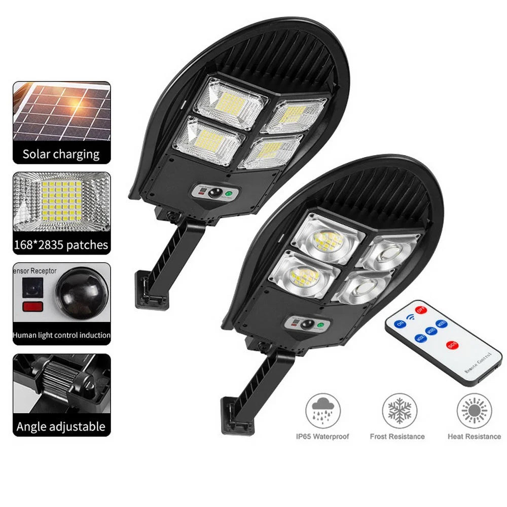 Solar Power Bright LED Wall Light Human Body Induction Outdoor Waterproof Garden Yard Street Lamp with Remote Control - Type B - 3