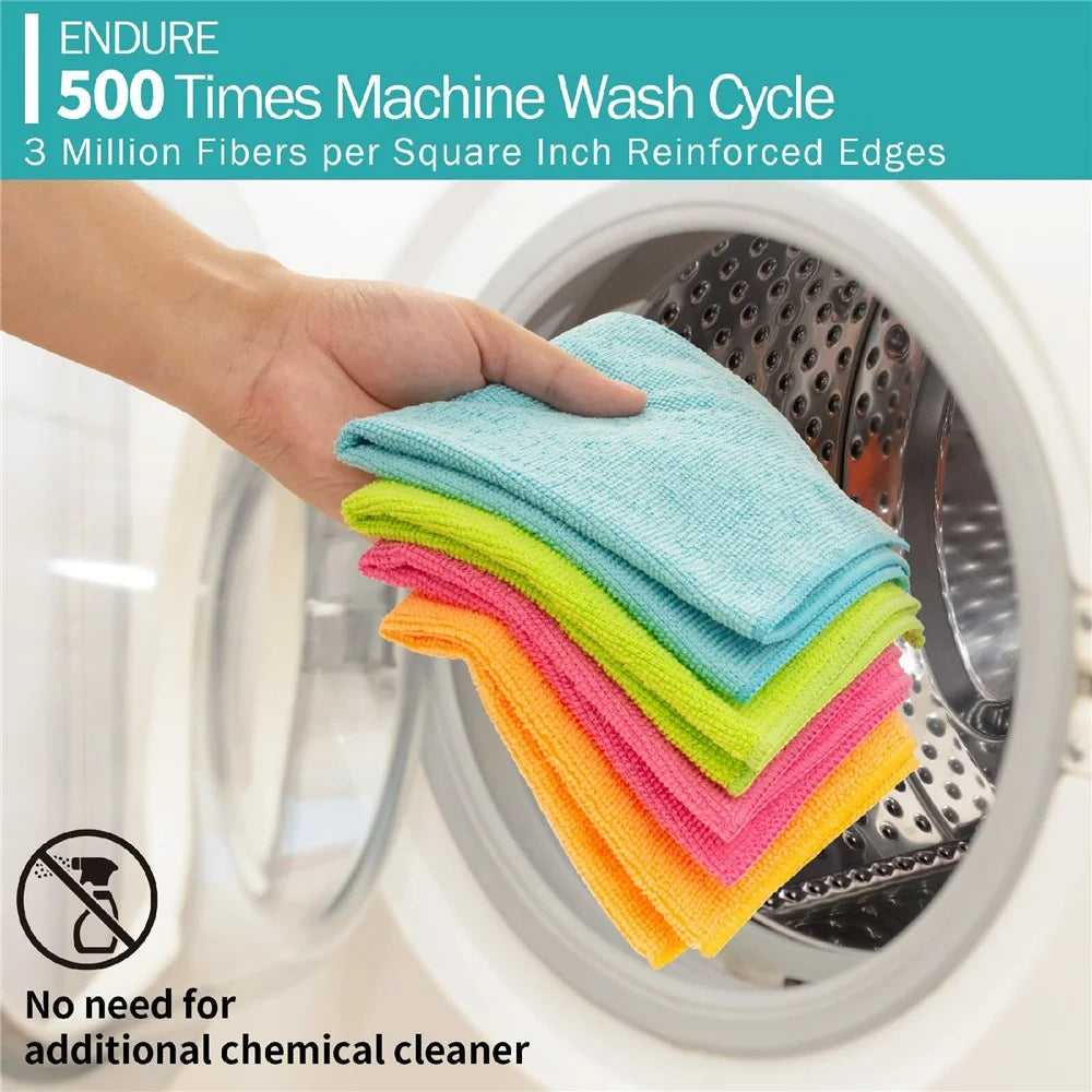 30x30cm Water-Absorbent Microfiber Furniture Cleaning Cloth Towel Kitchen Dishwashing Rag - Purple - 4