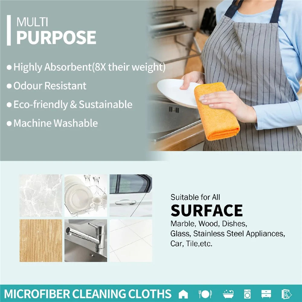 30x30cm Water-Absorbent Microfiber Furniture Cleaning Cloth Towel Kitchen Dishwashing Rag - Purple - 7