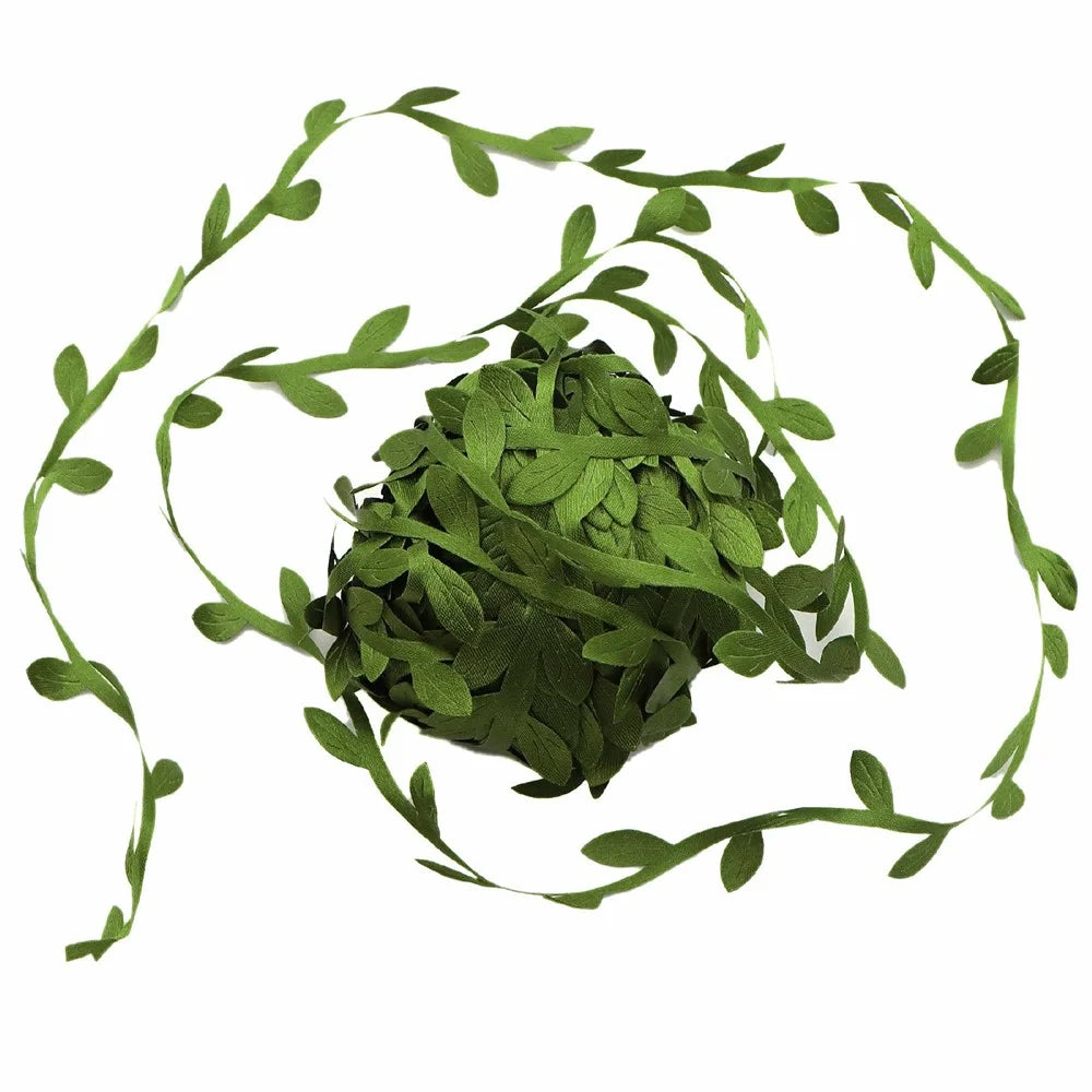 50m Simulation Green Willow Leaves Rattan DIY Accessories Decorative Flower Supplies - 2
