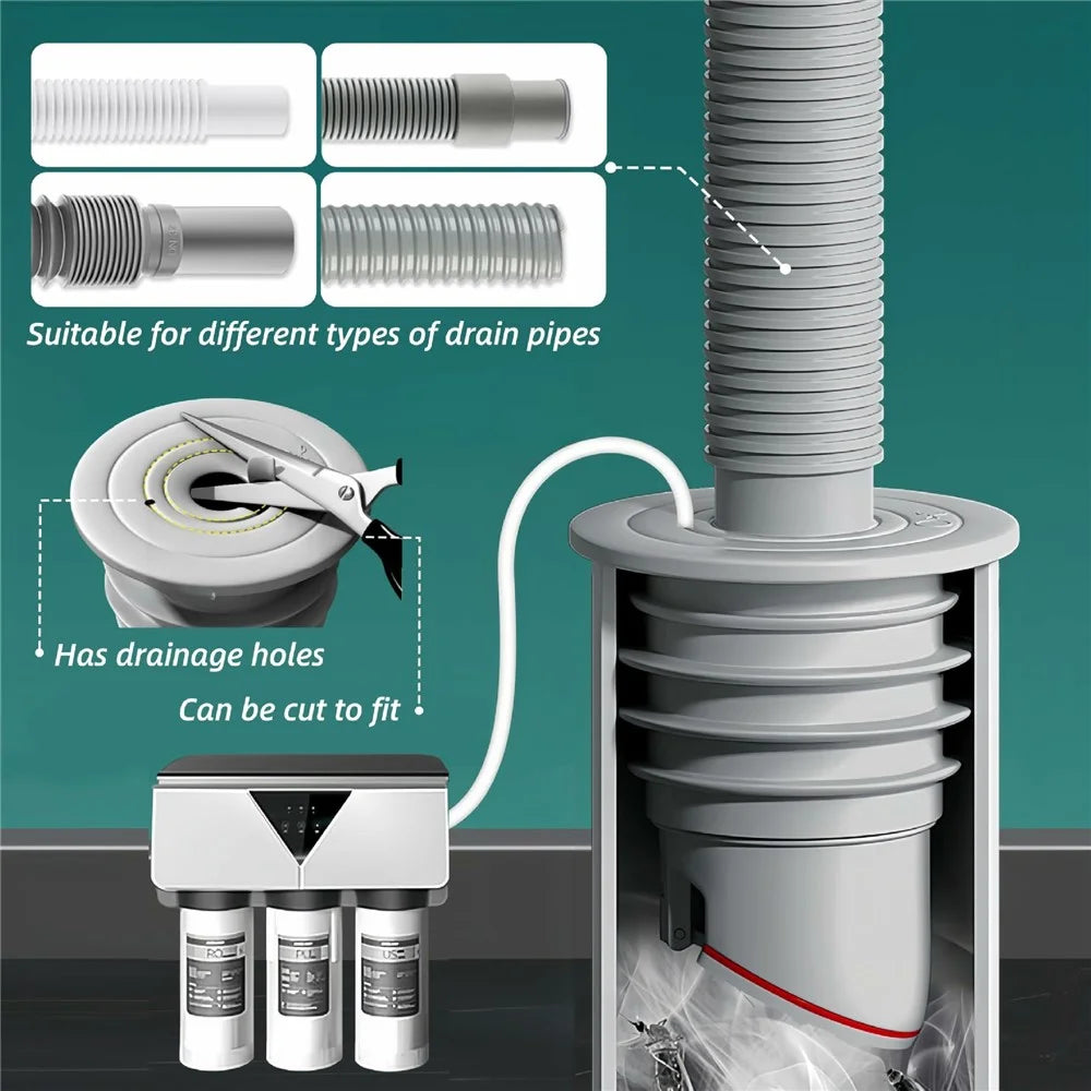 35-40mm Sewer Pipe Silicone Drain Seal Ring Kitchen Sink Washing Machine Bathroom Anti-Odor Drain Pipe Connection Plug - 4