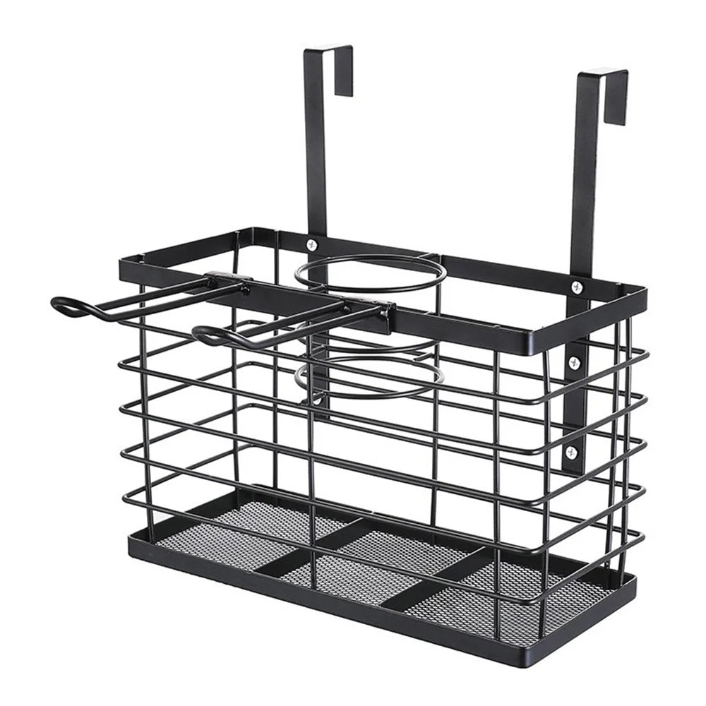 001-CFJ-002 Bathroom Metal Storage Rack Hair Dryer Holder Hanging Basket - 4