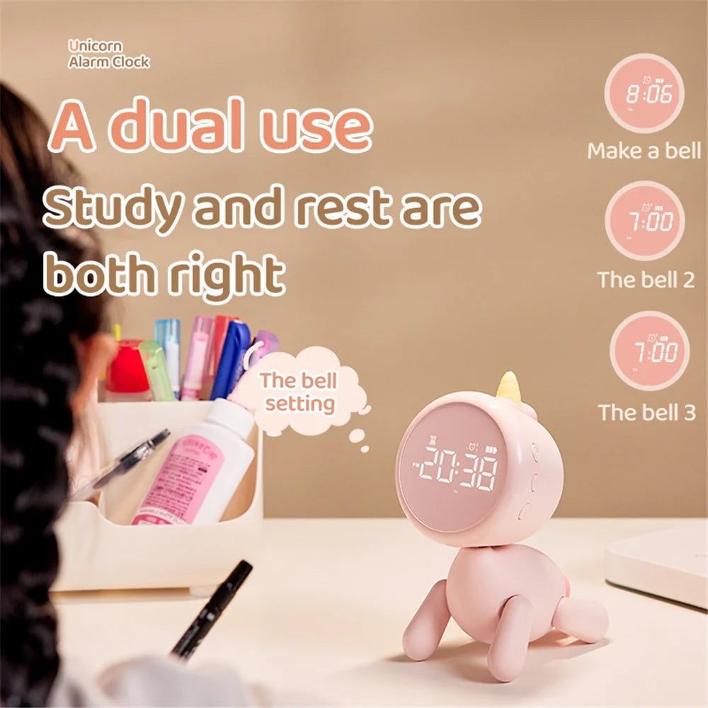 XR-MM-C2305 Cartoon LED Digital Display Desk Clock Student Bedside Night Light Electronic Alarm Clock - Pink - 3