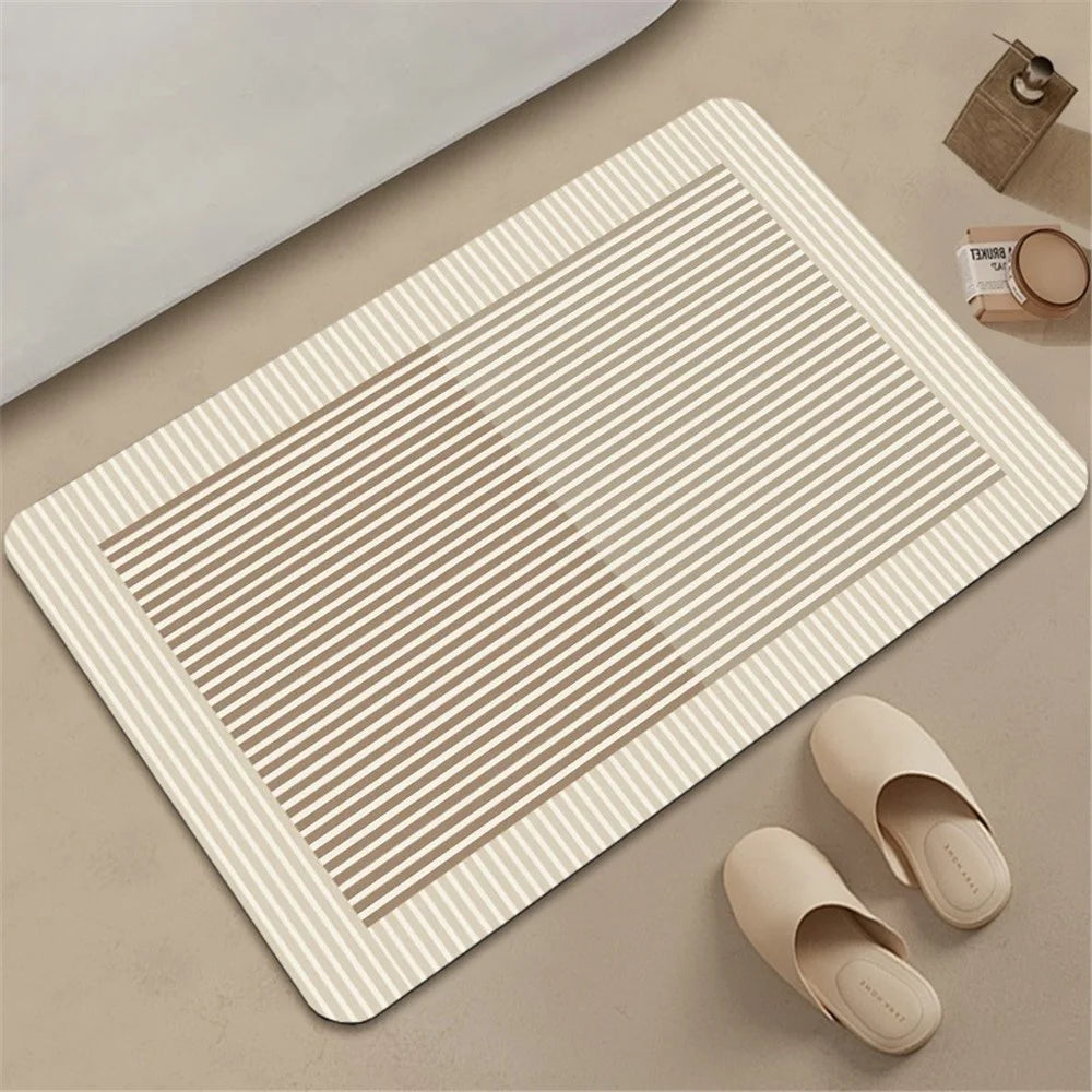 Y-1214-01 40X60cmx3.5Mm Diatomud Bath Mat Non-Slip Quick Drying Bathroom Rug Foot Pad - Style 1 - 2