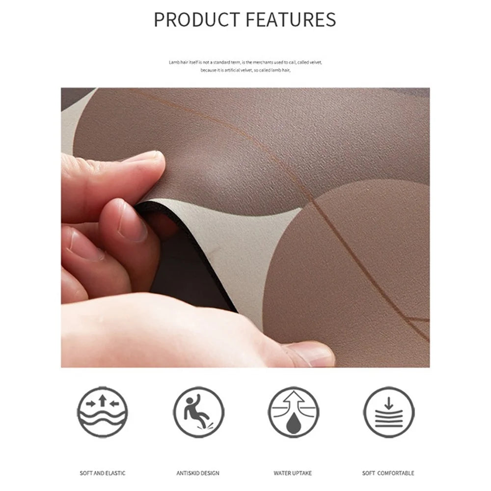 Y-0201-01 50x80cm Diatom Mud Water Absorbent Bath Mat Non-Slip Quick Drying Bathroom Floor Pad - Style A - 3