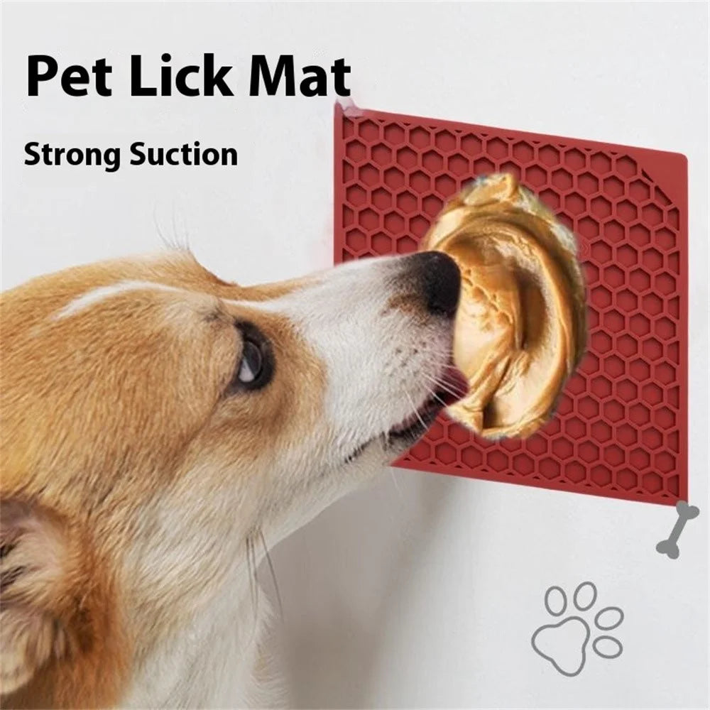 Pet Lick Mat Honeycomb Pattern Slow Feeder Anti-Choke Suction Cup Licking Pad for Dogs / Cats - Purple - 7
