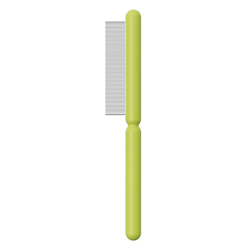 AIWO Pet Shedding Comb Cat Dog Hair Removal Comb Stainless Steel Teeth Pet Hair Brush - Green / Fine Teeth Comb - 1