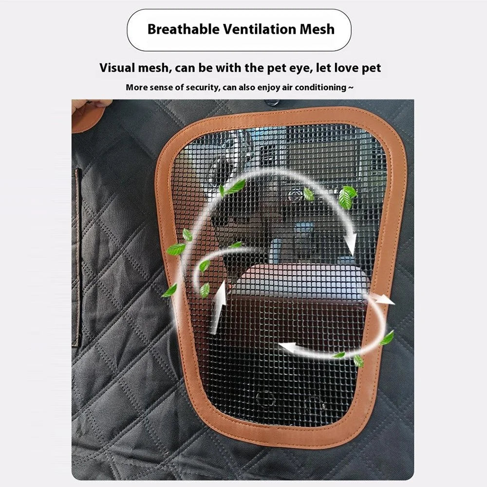 QCD-002 Car Back Seat Dog Pet Mat Support Board Waterproof Scratch Resistant Seat Cover - Grey - 7
