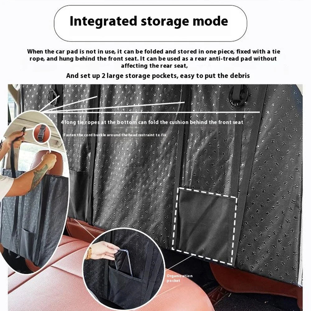 QCD-002 Car Back Seat Dog Pet Mat Support Board Waterproof Scratch Resistant Seat Cover - Black - 4