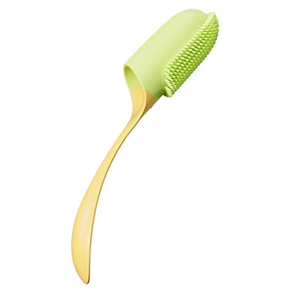 Pet Teeth Cleaning Care Finger Wrap Dog Cat Finger Toothbrush Oral Cleaning Tool - Yellow+Green - 1