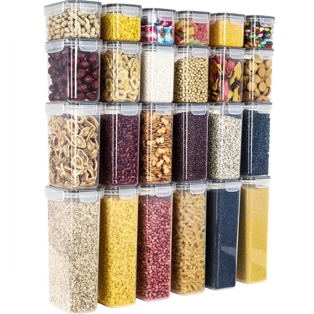 24Pcs / Set Kitchen Sealed Jar Grain Storage Box Refrigerated Odor-Free Transparent PP Fresh-Keeping Box (BPA Free, FDA Certified) - 2