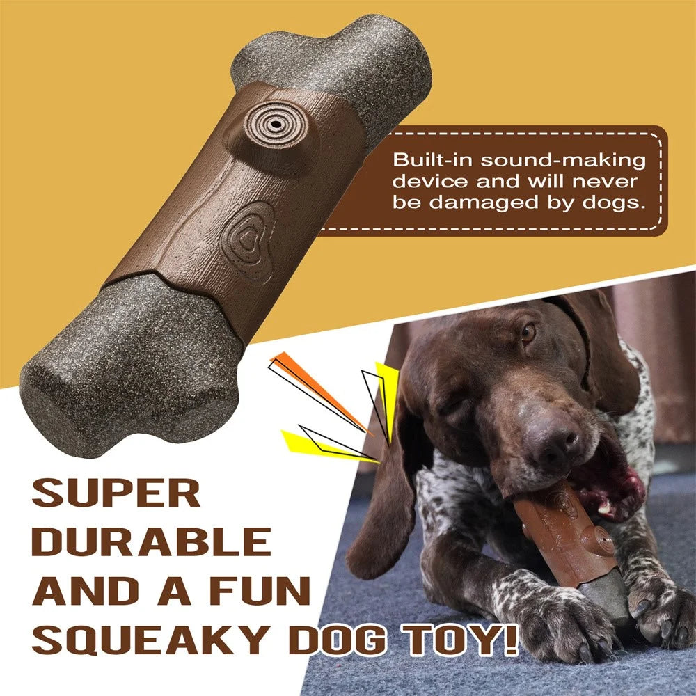 SZ-01 Dog Chewing Squeaky Toy Gift Wood Branch Plastic TPR Teething Stick (BPA Free, CPC / FDA / RoHS Certified) - 5