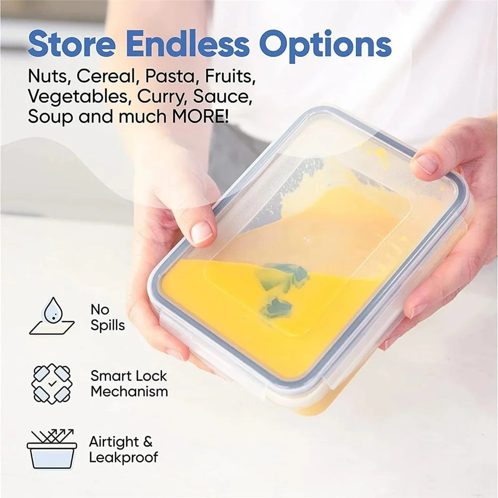 16Pcs  /  Set Airtight Food Storage Containers Kitchen Cabinet PP Jars with Lid (BPA-Free, FDA  /  LFGB  /  FCM Certified) - 5