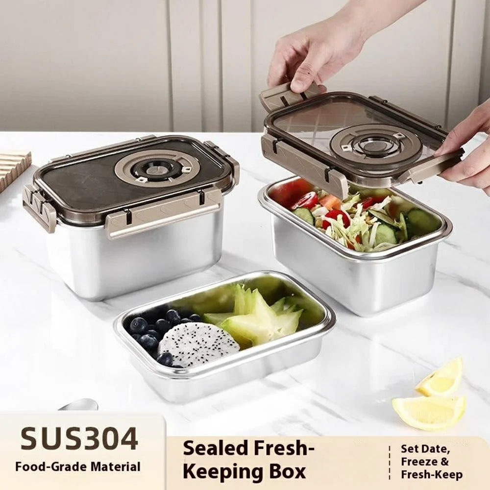 Stainless Steel Food Storage Container 680ML Leak-Proof Salad Container with Lid (No FDA) - 2