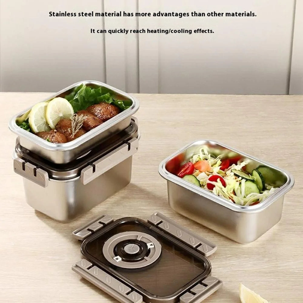 Stainless Steel Food Storage Container 1500ML Leak-Proof Salad Container with Lid (No FDA) - 2