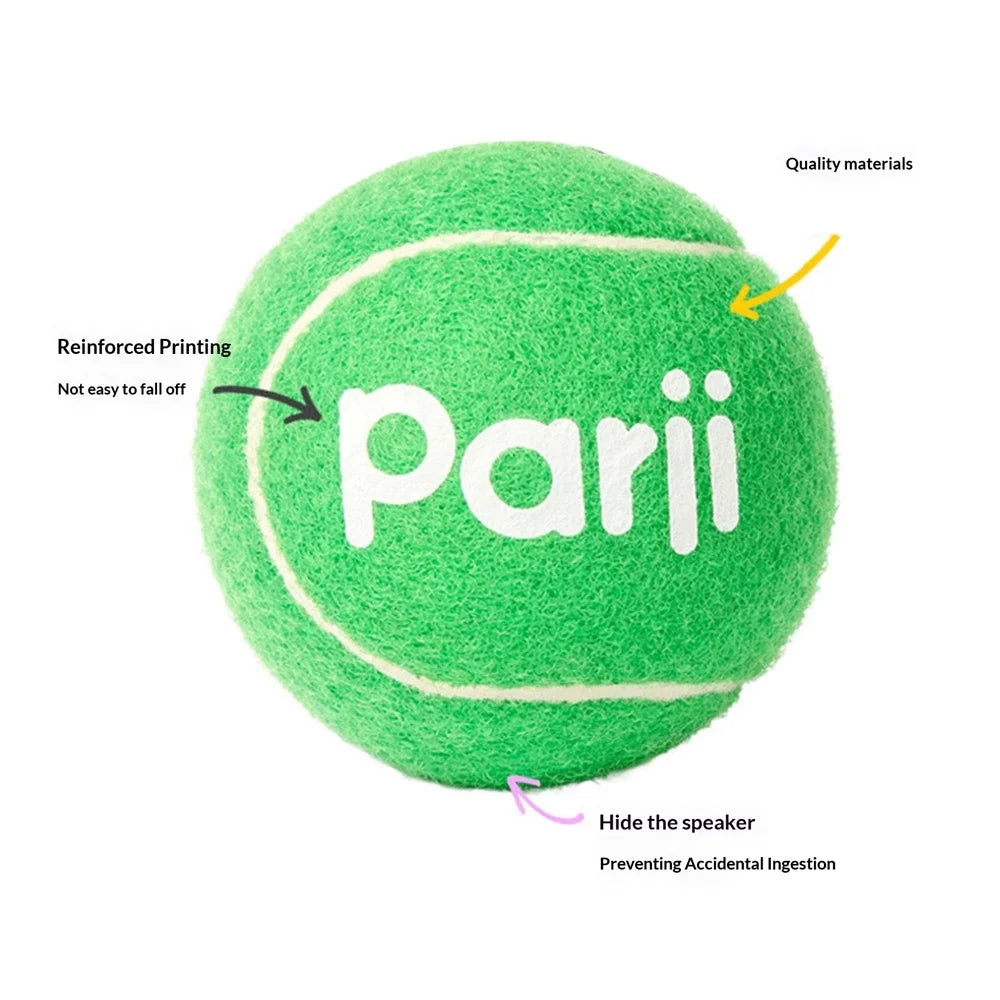 PARJI 4Pcs Mini Size 4cm Squeaky Dog Toy Balls Rubber Felt Tennis Balls for Dogs Cats - 2