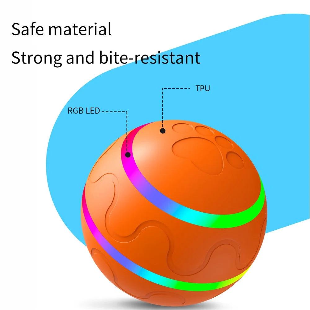 Cat Dog Puppy Wicked Ball USB Rechargeable LED Light Electric Self-Playing Toy with Remote Control ST - Orange - 6