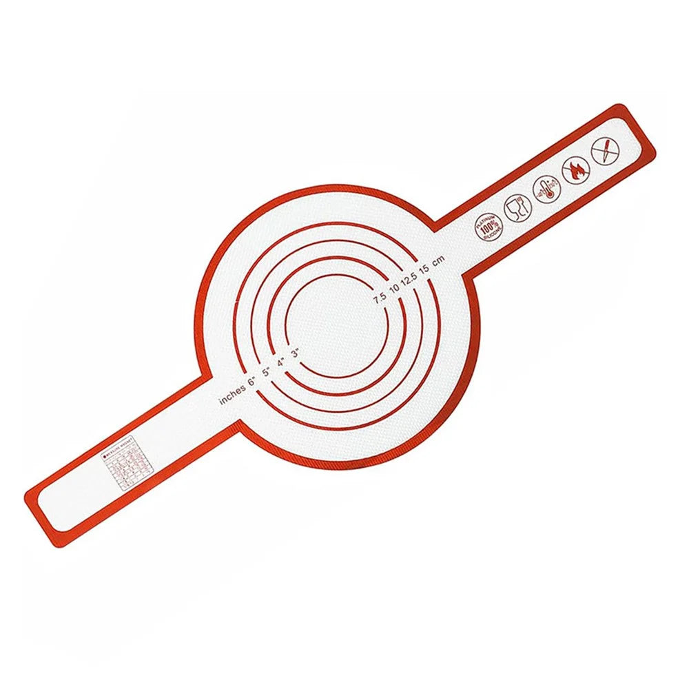0.7mm Thickness Silicone Bread Sling Non-Stick Silicone Bread Baking Mat for Sourdough, Dough Lifter Liner with Handles, FDA Certified - Red - 1