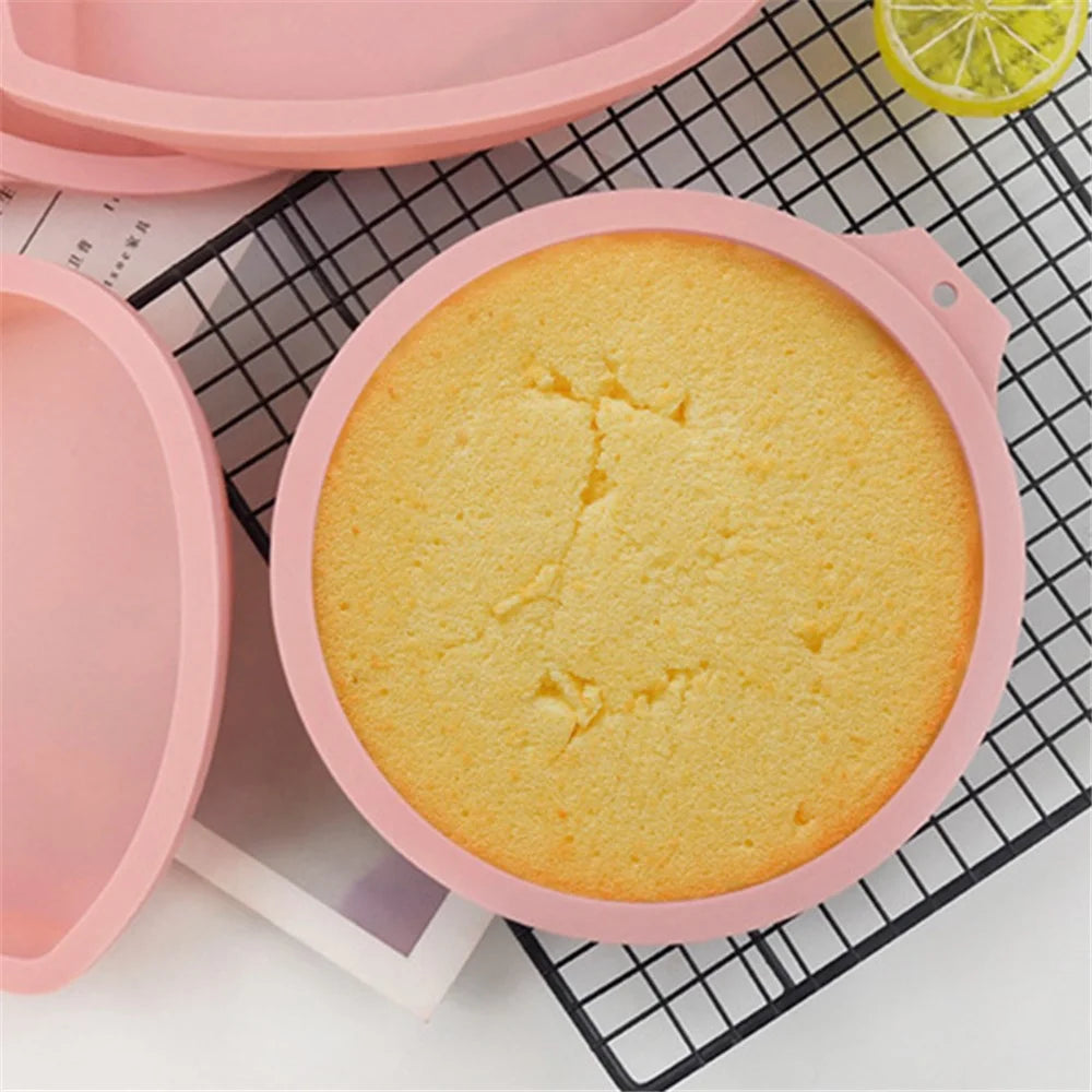 8-inch Round Cake Pan Silicone Mold Chiffon Cake Making Mold Kitchen Baking Pan (BPA-Free, No FDA Certificate) - Blue - 2