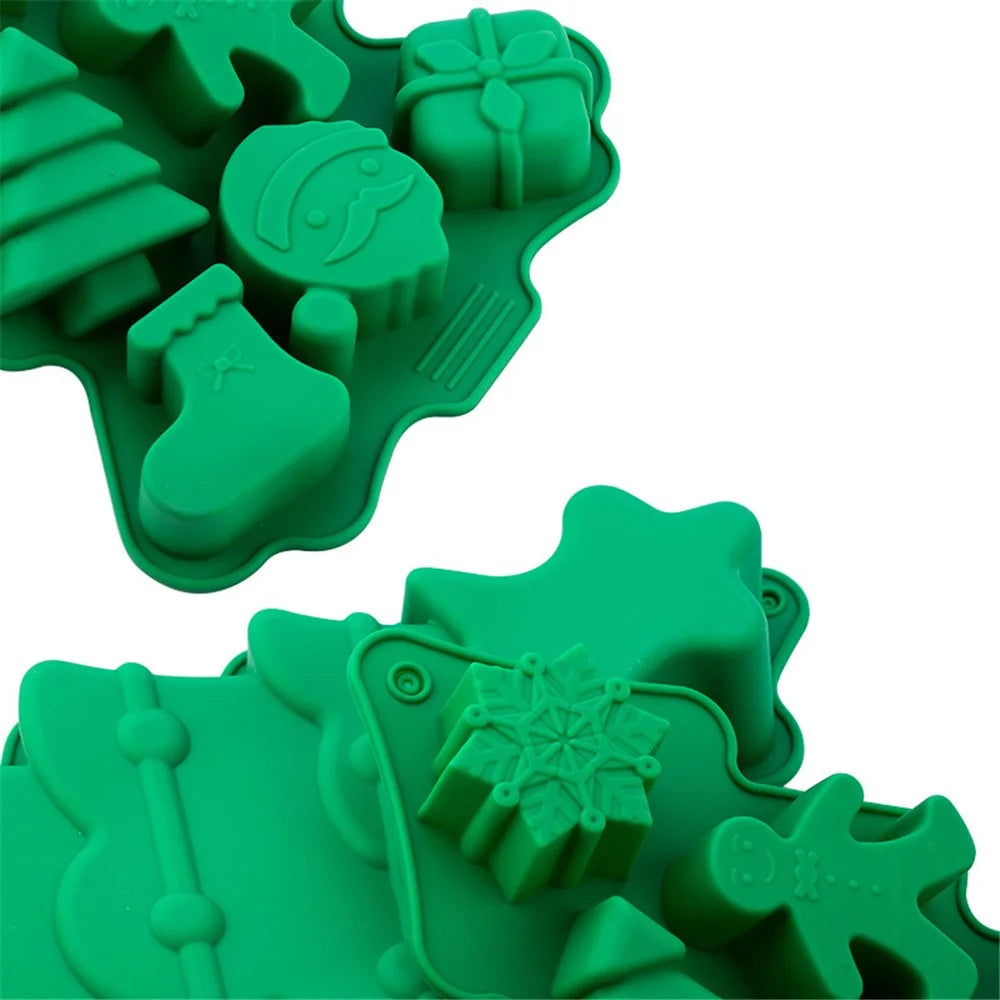 4Pcs / Set Xmas Soap Ice Cube Christmas Silicone Cake Baking Mold for Cookies Jello (BPA-Free, No FDA Certified) - 5