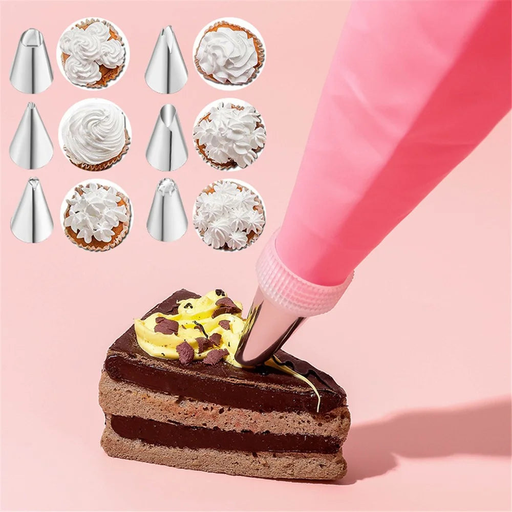 29Pcs  /  Set Christmas Cake DIY Tool Icing Piping Nozzles with Cream Pastry Bag Scrapers (No FDA Certificate) - Pink - 2