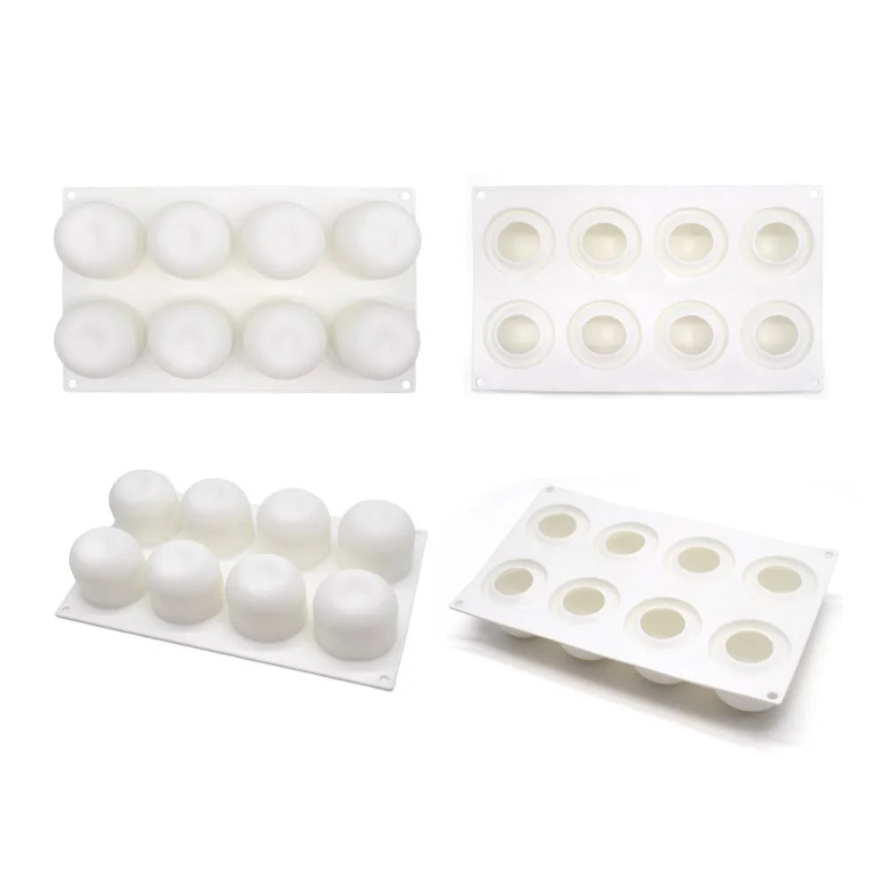 8-Cell Fruit Shape Mousse Cake Silicone Mold DIY Dessert Making Mold (No FDA, BPA Free) - Apple - 3